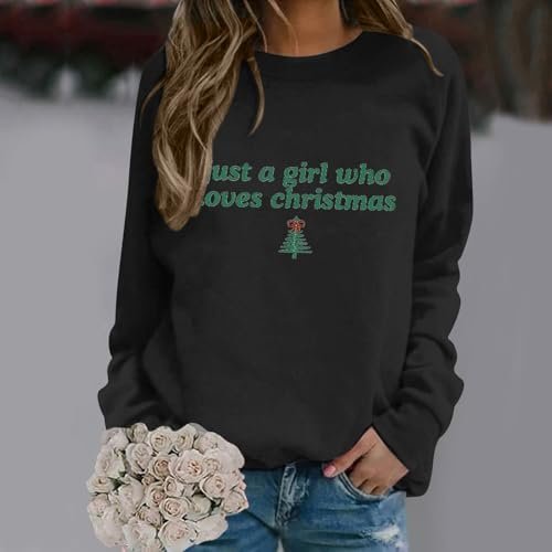 Christmas Women'S Just A Girl Who Lovees Printed Sweatshirt Leopard Hoodies Women