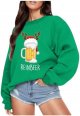 Christmas Women's Long Sleeved Crew Neck Print Lightweight Hoodie Womens Petite Pullover Sweater Shirts