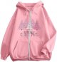 Christmas Women's Printed Zipper Long Sleeve Pocket Drawstring Casual Sports Hoodie X Hoodie