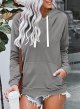 Women Hoodies Pullover Casual Thin Sweatshirts with Pockets Loose Fit Long Sleeve Drawstring Design Hoody Sweatshirt