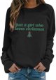 Christmas Women'S Just A Girl Who Lovees Printed Sweatshirt Leopard Hoodies Women