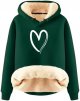 Women's Winter A Velvet Padded Warm Sherbet Hooded Sweatshirt Jacket Women Hoodie Long