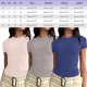 Women's Slim Tops Long Sleeve Round Neck Crop Top Tee Shirt Basic Solid Tight Slim Fit Cropped Shirt Workout Yoga