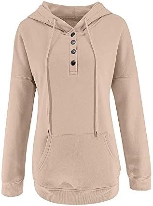 Dressy Casual Hoodies For Women Long Sleeve Pullover Tops Drawstring Hooded Sweatshirts Fall Fashion Outfits