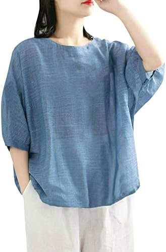 Women's Loose Fit Short Sleeve Blouses Summer Casual Tops Shirts Thick Tee Shirts Women