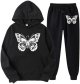 Ladies Fashion Casual Halloween Bone Gesture Fun Personality Printed Head Pant Hoodie Set 3X Snow Gear