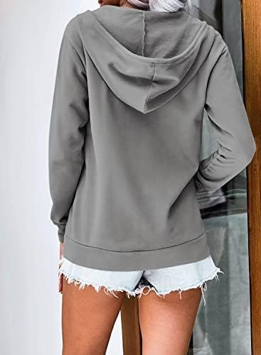 Women Hoodies Pullover Casual Thin Sweatshirts with Pockets Loose Fit Long Sleeve Drawstring Design Hoody Sweatshirt