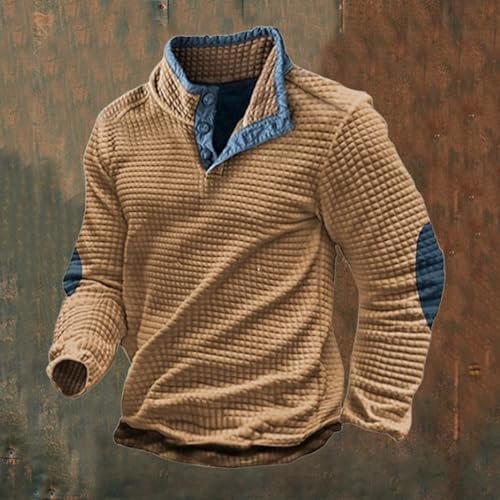 Mens Jacket Polar Soft Warm Quarter Zip Pullover Plaid Hoodie