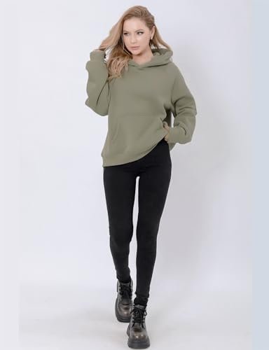 Women's Loose Hoodie Top Casual Long Sleeve Sweatshirts Women Solid Basic Hooded Sweatshirt Pullover Tops