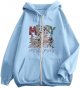 Christmas Women's Printed Zipper Long Sleeve Pocket Drawstring Casual Sports Hoodie Womens Sweater