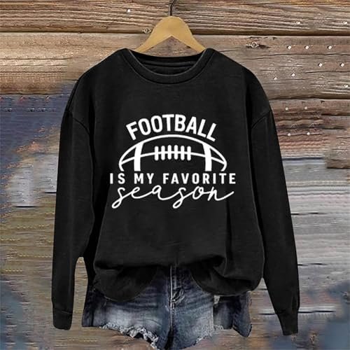 Casual Hoodies for Women Long Sleeve Sweatshirts Letter Print Football Sport Pullover Tops Fall Clothes