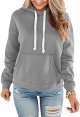 Women Hoodies Pullover Casual Thin Sweatshirts with Pockets Loose Fit Long Sleeve Drawstring Design Hoody Sweatshirt