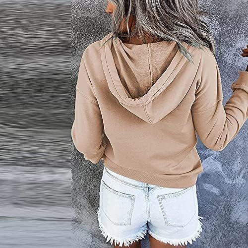 Dressy Casual Hoodies For Women Long Sleeve Pullover Tops Drawstring Hooded Sweatshirts Fall Fashion Outfits