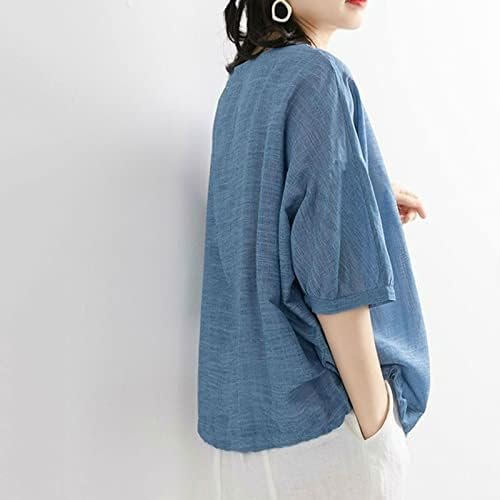 Women's Loose Fit Short Sleeve Blouses Summer Casual Tops Shirts Thick Tee Shirts Women