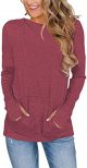 Long Sleeve Drawstrings Hoddie Sweatshirt With Thumb Holes Hoodie for Women