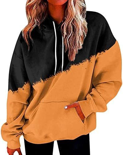 Womens Loose Sweatshirt Fashion Hooded Sweatshirt Long Sleeve Drawstring Sweatshirt With Ladies Soft Pullover